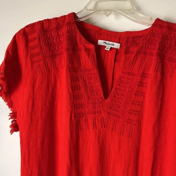 MADEWELL ♥️ Red Linen Viscose Tunic Dress Sz XS - Picture 3 of 9